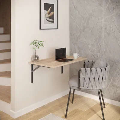 Produktbild von AKKE Sonoma Wandklapptisch mit silber-satin winkeln LxB: 70x50 cm