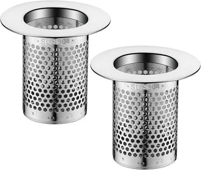 Produktbild von Famanu Abfluss-Siebe Set von 2 - Edelstahl, 5 cm, für Dusche und Küche