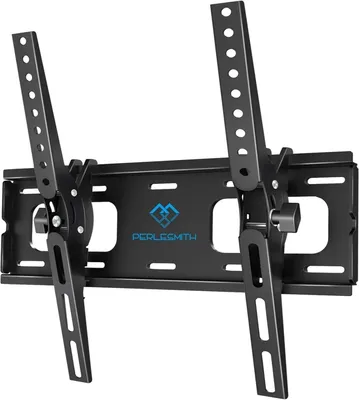 Produktbild von PERLESMITH TV Wandhalterung mit Werkzeugfreier Neigung, Wandhalterung Fernseher Neigbar für 26-65 Zoll Flach&Curved Fernseher oder Monitor bis zu 60kg, max.VESA 400x400mm