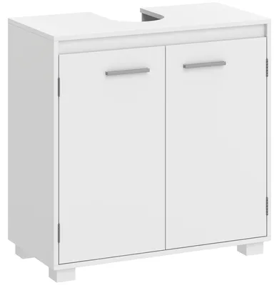 Produktbild von HOMCOM Waschbeckenunterschrank mit verstellbarem Regal und 2 Türen, Weiß