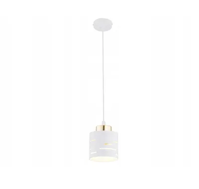 Produktbild von FKL DESIGN Home Deco Hängelampe Hängeleuchte 1-flammig E27 Metall Lampenshirm Lampe aus Serie (Weiß, N910-Z1)