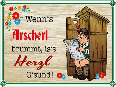 Produktbild von vianmo Holzschild 30x40 cm wenn's Arscherl brummt