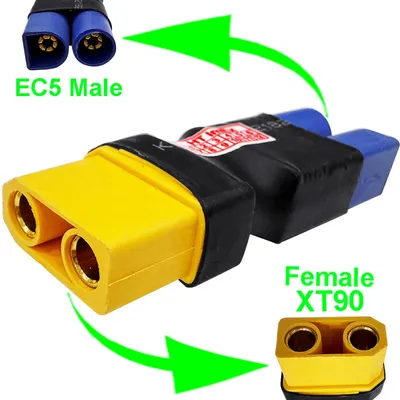 Produktbild von XT90 auf EC5 Adapterkabel für RC LiPo Akku 90A Stecker Buchse