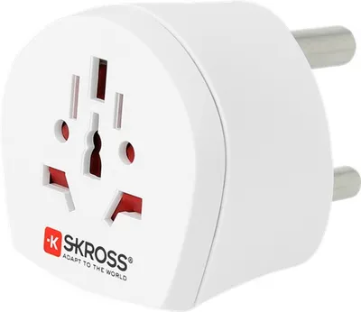 Produktbild von SKROSS 44703 Country Adapter World to South Africa, Südafrika-Stecker (Typ M, BS 546, 15-A), Weiß - geeignet für alle geerdeten und ungeerdeten Geräte (2- und 3-polig)