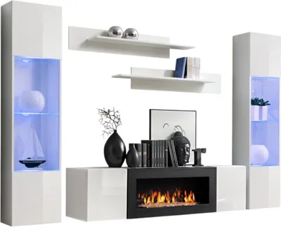 Produktbild von Meublorama AM-FLY M3-WW FY M3*5C/110KG, 6 Regale, 4 Tür(en), Weiß, Mitteldichte Faserplatte (MDF), 400 mm, 2600 mm