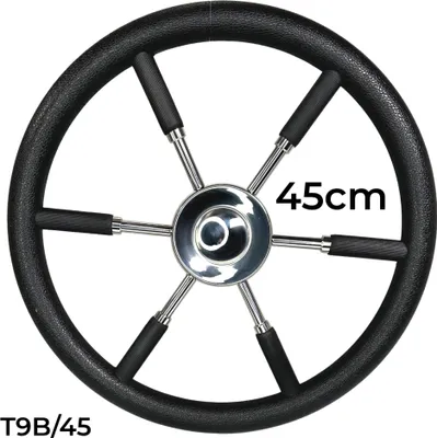 Produktbild von Savoretti Boot Steuerrad Edelstahl / PolyurethanLenkrad Sloep Tender Motorboot 45cm