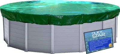 Produktbild von Poolabdeckung Rund für 600-650 cm Pools | Planenmaß Ø 720 cm | Grün | Sommer & Winter Poolplane | Abdeckplane 200 g/m² PE | Zweifach Beschichtete Abdeckung | UV-Resistent
