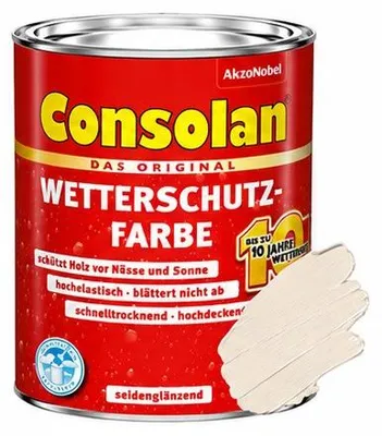 Produktbild von Consolan Wetterschutz-Farbe 0,75 L kieselweiss