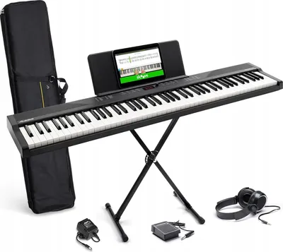 Produktbild von Alesis Keyboard E-Piano mit 88 Tasten, 480 Sounds, Lautsprechern, USB-MIDI, Tragetasche, Ständer, Kopfhörer, Pedal und Klavierlektionen für Anfänger