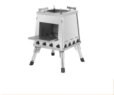 Produktbild von INF Kompakter Raketenofen aus Edelstahl: Tragbarer Campingkocher für Outdoor Silber