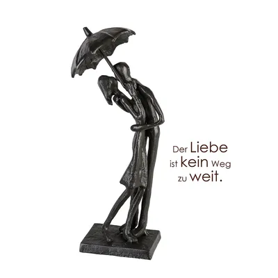 Zdjęcie produktu dla Gilde Skulptur, Paar, "Umbrella", Regenschirmmotiv, Eisen, braun, VE 2, L. 7 cm, B. 10 cm, H. 21 cm 74909 4001250749097