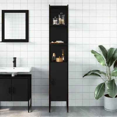 Obrázok produktu pre vidaXL Kúpeľňová skrinka čierna 33x33x185,5 cm materiál na báze dreva