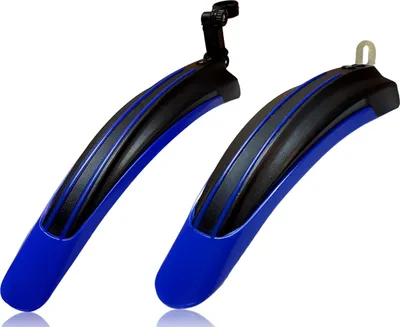 Produktbild von Fahrradschutzblech Set für vorne & hinten | Kunststoff Kotflügel Spritzschutz für Mountainbikes | Schmutzfänger für Fahrräder | Farbe dunkelblau-schwarz | Universal Radschutz | Rennrad Radschützer