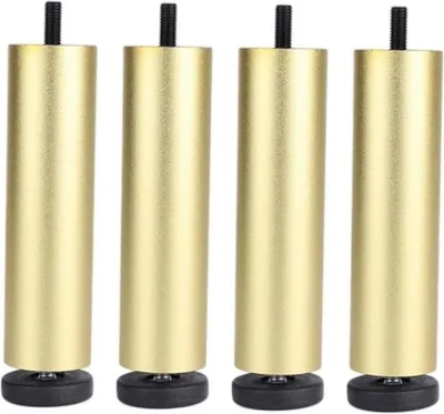 Produktbild von Stück Möbelfüße aus Aluminiumlegierung für Sofa, Couch, Tisch, TV-Ständer, goldfarben, 20 cm, geschlitzt
