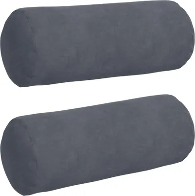 Obrázok produktu pre vidaXL Vankúšik Bolster 2 kusy tmavosivá Ø 15 x 40 cm manšestrová tkanina