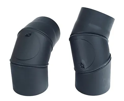 Produktbild von Rauchrohrbogen, dickwandig, verstellbar, 120 mm / 0–90°, mit Reinigungsöffnung