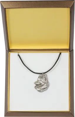 Produktbild von Belgischer Schäferhund - Hundehalsband in Geschenkbox, versilbertes Medaillon für Hundefans, markanter Anhänger der Marke Art-Dog