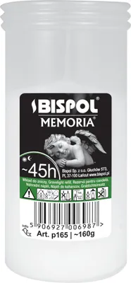 Zdjęcie produktu dla Wkład do zniczy parafinowy BISPOL P165 45H 1szt.