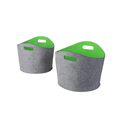 Produktbild von Aufbewahrungskörbe Filz 2tlg.grau/grün