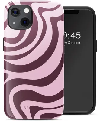 Imagen del producto de Cubierta trasera Vivid con MagSafe para Apple iPhone 13 - Wavy Swirl Pink Plum