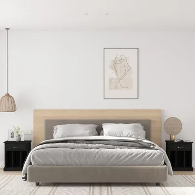 Image de vidaXL Tables de nuit 2 pcs. noir 43x36x50 cm