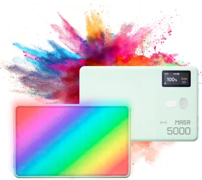 Produktbild von Godox MA5R Magnetisches Lade-RGB-Videolicht, LED-Taschen-Fuelllicht fuer Telefonfotografie, Licht 1800 K šC 10.000 K, dimmbar, 14 FX-Effekte, eingebauter Akku, APP-Steuerung, funktioniert als kabellose Powerbank
