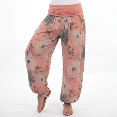 Produktbild von Sommerhose Damen Haremshose elastischer Bund leichte Hippie Pumphose Gr. 36-48