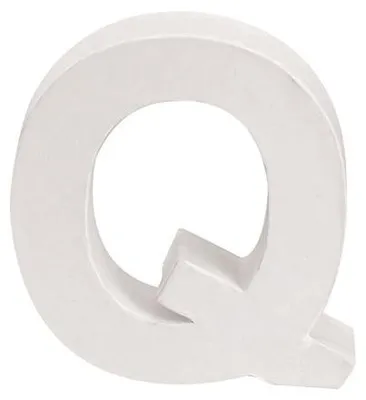 Produktbild von Kartonbuchstabe Q, weiß, 10 x 10 x 3,5 cm