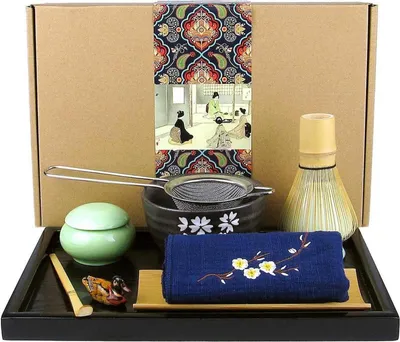 Produktbild von Japanisches Matcha Tee Set mit Schneebesen, Schaufel und Schüssel