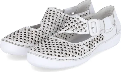Produktbild von Rieker Ballerinas Damen Glattleder Weiß Größe: 40