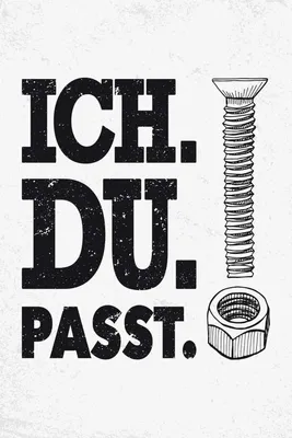 Produktbild von vianmo Holzschild 30x20 cm Ich Du Passt Schraube Mutter