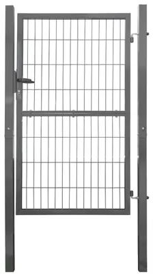 Produktbild von Gartentor Tor für Gartenzaun Zaun 160 cm hoch Gartentür aus Metall für Stabmattenzaun Abschließbar inkl. Pfosten Anthrazit V2Aox