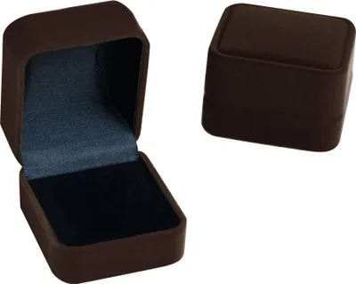 Produktbild von Schmuck-Ohrring-Ring-Display-Aufbewahrungsorganisator, quadratischer Deckel, offene Box, Geschenk-Braun