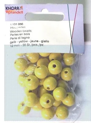 Produktbild von KNORR-PRANDELL Holzperle 12mm gelb 30er 216031056