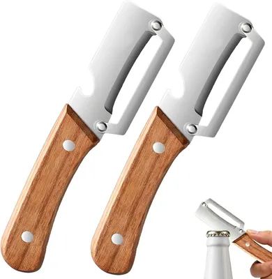 Obrázok produktu pre Škrabka na zeleninu 2 ks, nehrdzavejúca oceľ, s drevenou rúčkou, pre kuchyňu