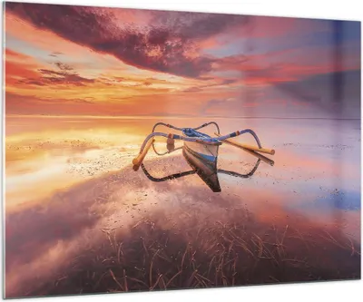 Produktbild von Bilder auf glas - Einteilig - £ódŸ Westen Die Sonne - 100x70cm - Glasbilder - Wandbilder - Bilder - zum Aufhängen bereit - Wanddekoration aus Glas - Glas Bilder - Wandbild auf Glas - GAA100x70-4433