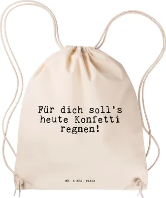 Produktbild von Mr. & Mrs. Panda Beutel Für dich soll's heute... - Transparent - Geschenk, Geburtstag, Sprüche, Freundin, Jutebeutel, Sportbeutel, beste, Baumwolltasche, wander rucksack