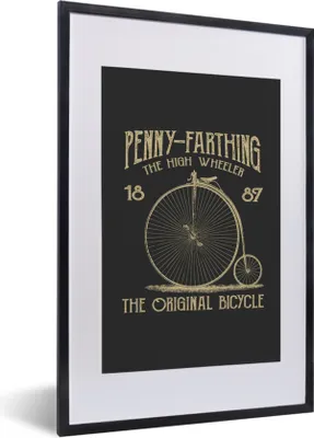 Produktbild von MuchoWow® MuchoWow® Gerahmtes Poster Fahrrad - Räder - Retro 40x60 cm - Poster mit zchwarzem Bilderrahmen - Poster in Rahmen