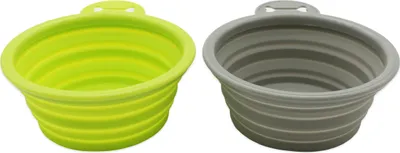 Produktbild von 2er Set Hundenapf / Reisenapf faltbar, Silikon, grün und grau
