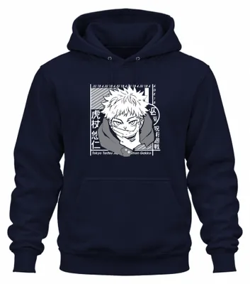 Immagine prodotto di Jujutsu Kaisen Itadori Yuji Anime Manga Fan Gift Cosplay Unisex Felpa con cappuccio, Navy, M