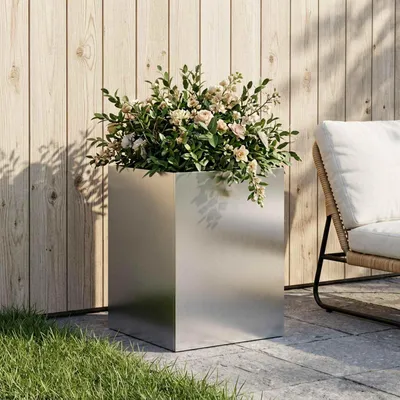 Produktbild von Möbel Garten-Pflanzgefäß Silber 40 x 40 x 60 cm Edelstahl - Beete &17405