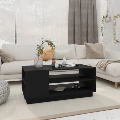 Zdjęcie produktu dla Maison Exclusive – stolik kawowy czarny 102 x 55 x 43 cm materiał drewnopochodny