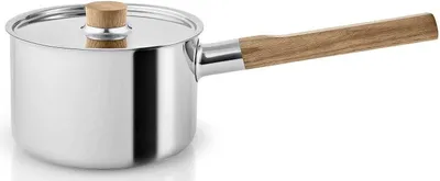 Produktbild von Eva Solo Nordic kitchen Kasserolle, Stielkasserolle, Stieltopf, Saucentopf, Kochtopf, Kochgeschirr, Edelstahl, Eiche, 2 L, 281220