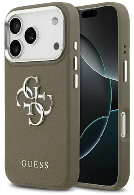 Produktbild von GUESS case passend für IPHONE 17 Pro kompatibel mit MagSafe GUHCP17LPG4SMCEW (Grained PolyurethanW/ Big 4G Classic Logo) brown