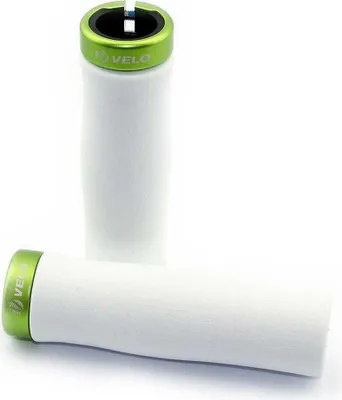 Produktbild von Velo Bicycle Grips Eva + Gel White W/Green Clamp