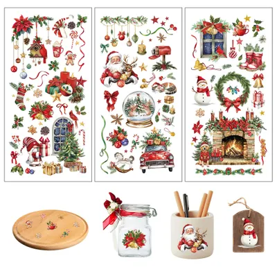 Productafbeelding van Zelfklevende sticker met kerstmotieven – plakfolie – 3 stuks – 29x14 cm