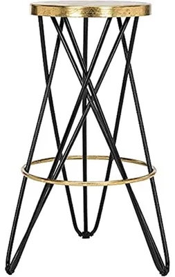 Produktbild von Safavieh Jonatan Barhocker, lackiertes Metall, Schwarz / Gold,45 X 45 X 76.2 cm