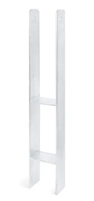 Zdjęcie produktu dla Alberts 213206 Wspornik słupka H, ocynkowany ogniowo, szerokość w świetle 81 mm, wysokość całkowita 600 mm, grubość materiału 5 mm, zestaw 2 szt