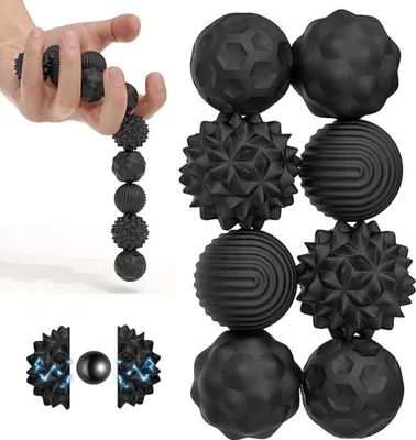 Produktbild von Silikon-Magnetbälle Set - 8-teiliges sensorisches Anti-Stress-Spielzeug aus lebensmittelechtem Material für Erwachsene & Kinder