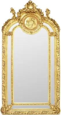 Produktbild von Casa Padrino Barock Spiegel Gold 105 x H. 210 cm - Prunkvoller Wandspiegel im Barockstil - Antik Stil Garderoben Spiegel - Wohnzimmer Spiegel - Barock Möbel